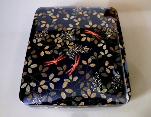 輪島塗 棗  萩蒔絵 茶道具 棗（なつめ） 溜塗中棗 月に萩蒔絵（内梨子地） 【樹脂製