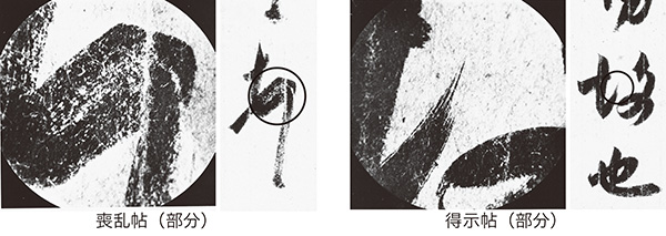 双鉤塡墨　顕微鏡